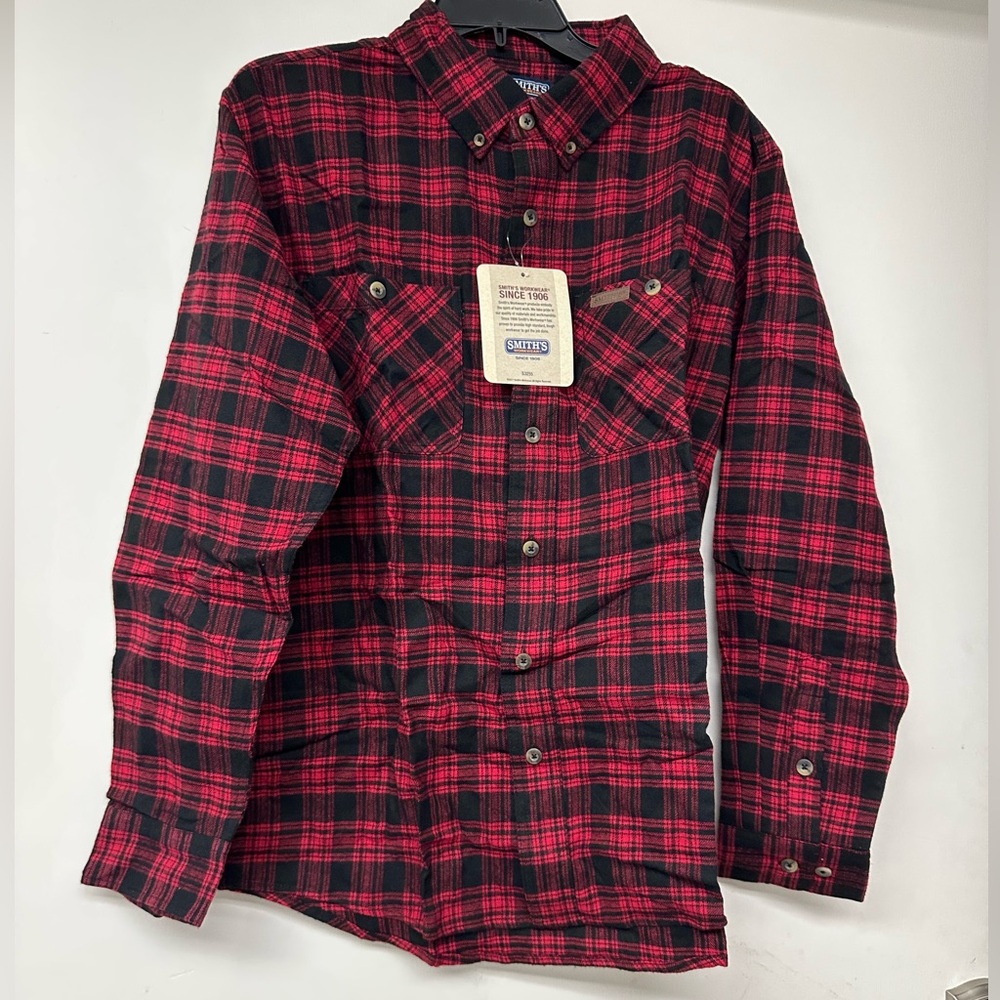 Smith's Workwear Men's Full-Swing Cotton Flannel Button Down Shirt New With Tags